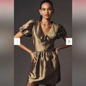 Porridge Short-Sleeve Collared Taffetta Mini Dress. Great condition. Size 2X.